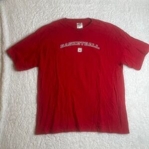 Vintage adidas basketball‎ men's red tshirt boxy 90s spell out